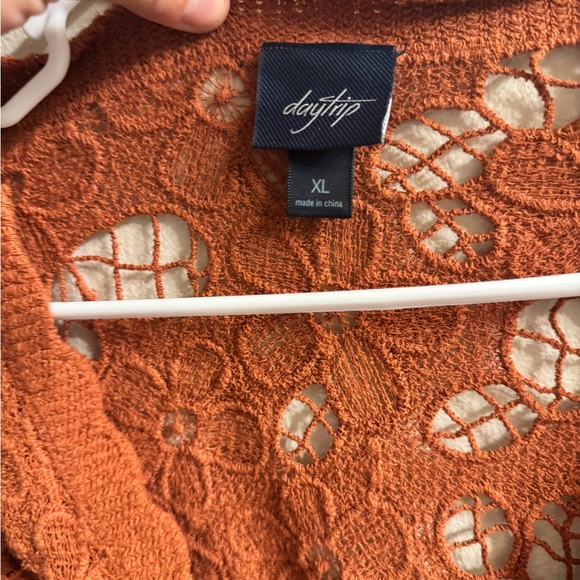 Rust Lace Cardigan - Picture 3 of 4